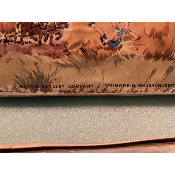 1947 MILTON BRADLEY Board Game FUN ON THE FARM original box USED ~Actual Photos~ - Picture 6 of 12
